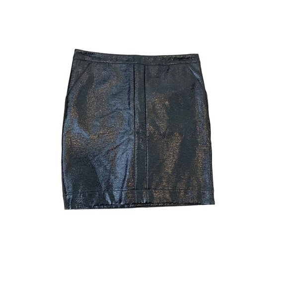 COMPTOIR DES COTONNIERS WOMEN'S BLACK FAUX PATENT LEATHER MINI SKIRT SZ 36/M NWT - Picture 2 of 5